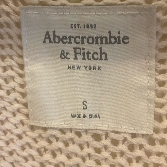 ABERCROMBIE AND FITCH AF BOYFRIEND CARDIGAN CREAM SWEATER GRANNY GRANDMACORE S - Picture 3 of 3